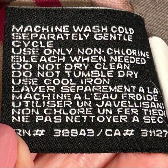 DKNY Brownish/Gray Metallic Sheen Lined Button Up Spring Weight Rain Coat Sz L - Picture 12 of 12